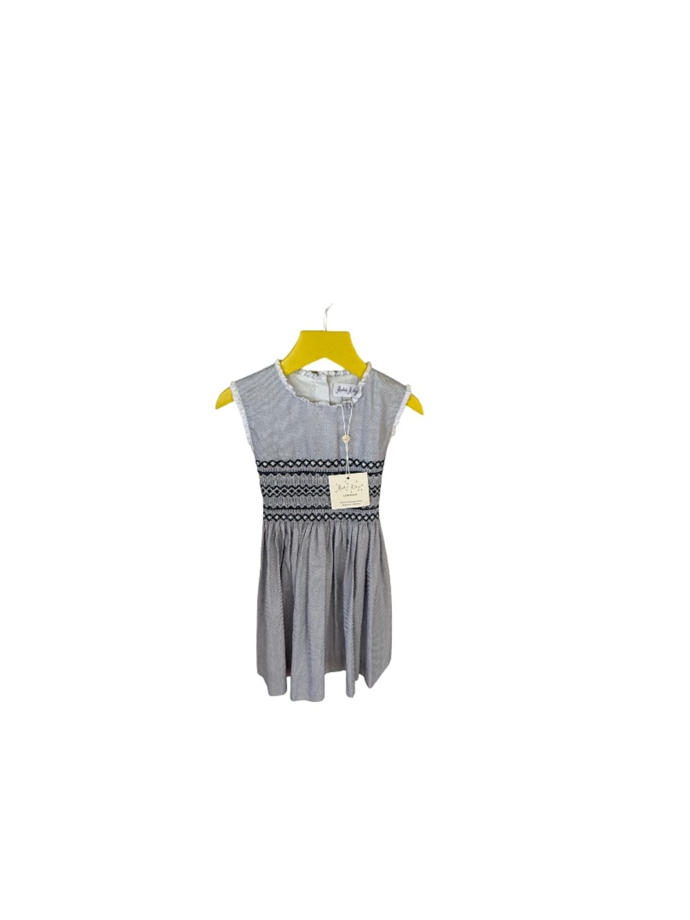 Rachel Riley blue Smocked Waist Cotton Dress